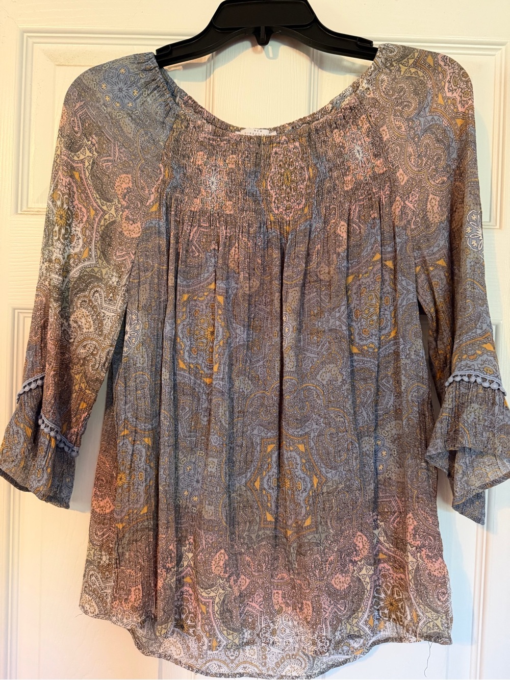 new directions Blue Multi Paisley Peasant Tunic
